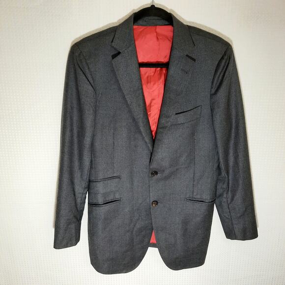 Suitsupply 36R Sienna Blazer Men VBC Wool Gray Italy Modern Fit Two Button Coat - Picture 1 of 9